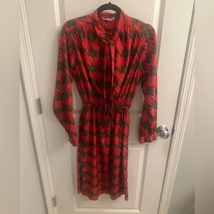 1970s Vintage Infinitif Paris Houndstooth Dress